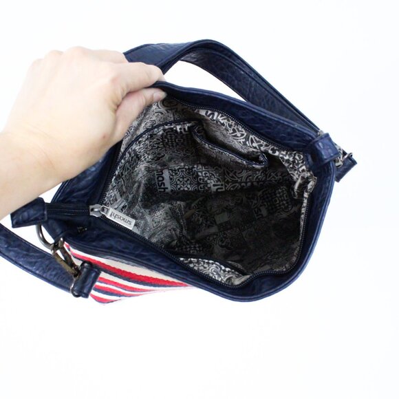 *Smash! Red Navy and Tan Striped Bag - Picture 4 of 4